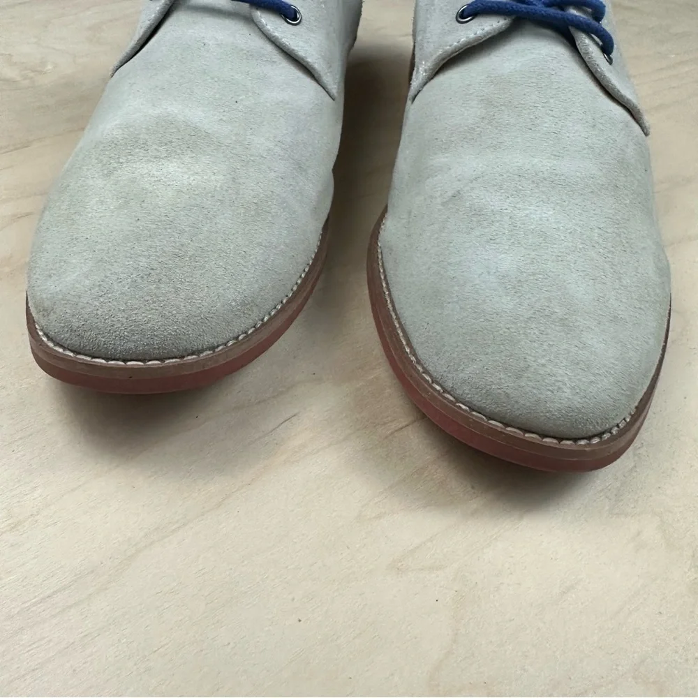 ALDO Light Gray Suede Shoes with Blue Laces